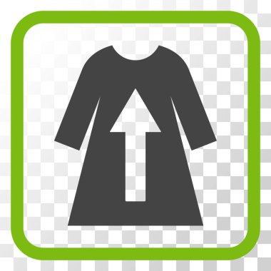 Kadın elbise vektör simgesi bir çerçeve içinde çıkar