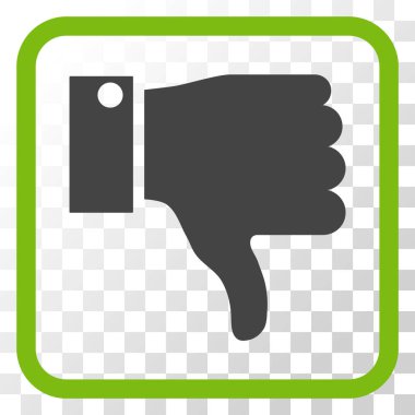 Vektör simgesi bir çerçeve içinde aşağı parmak