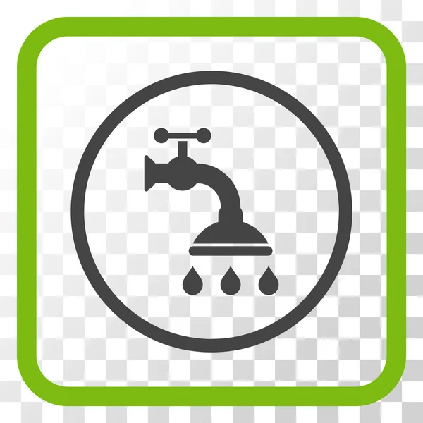 Toque no ícone do vetor da torneira do chuveiro em um quadro —  Vetores de Stock