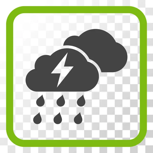 Thunderstorm Clouds Vector Icono en un marco — Archivo Imágenes Vectoriales