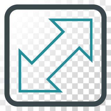 Exchange çapraz vektör simgesi bir çerçeve içinde