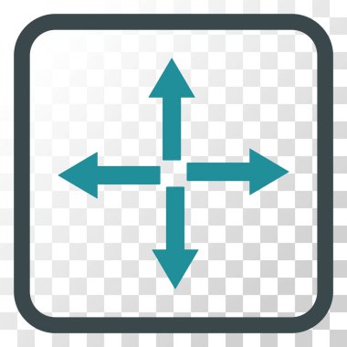 Genişletin okları vektör simgesi bir çerçeve içinde