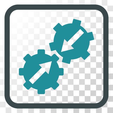 Dişli Tümleştirme vektör simgesi bir çerçeve içinde