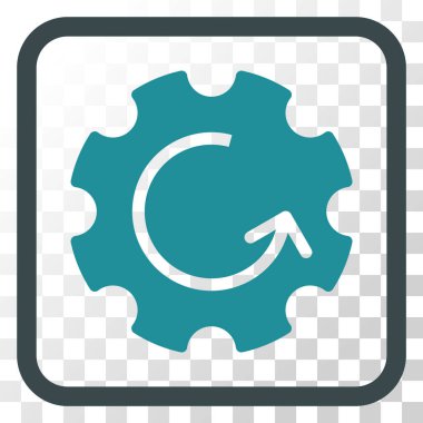 Dişli döndürme vektör simgesi bir çerçeve içinde