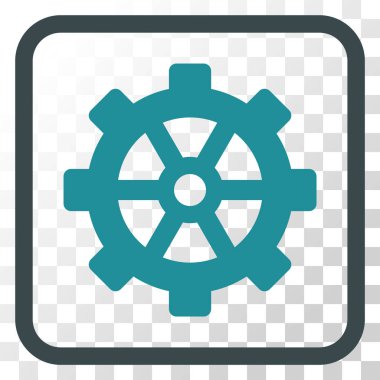 Dişli vektör simgesi bir çerçeve içinde