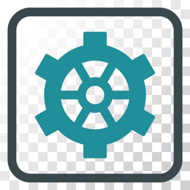 Dişli vektör simgesi bir çerçeve içinde