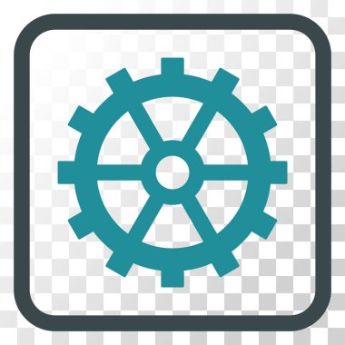 Dişli vektör simgesi bir çerçeve içinde