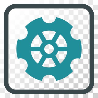 Dişli vektör simgesi bir çerçeve içinde