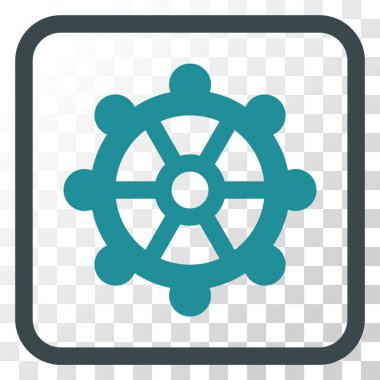 Dişli vektör simgesi bir çerçeve içinde