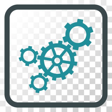 Mekanizması vektör simgesi bir çerçeve içinde