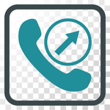 Giden arama vektör simgesi bir çerçeve içinde