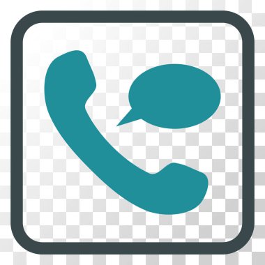 Telefon iletisi vektör simgesi bir çerçeve içinde