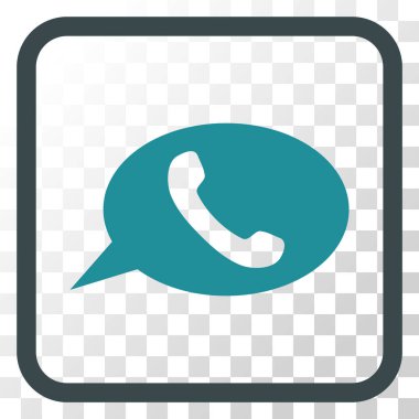 Telefon iletisi vektör simgesi bir çerçeve içinde