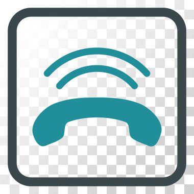 Telefon zil vektör simgesi bir çerçeve içinde