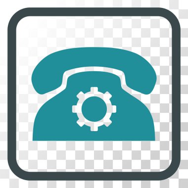 Telefon ayarları vektör simgesi bir çerçeve içinde