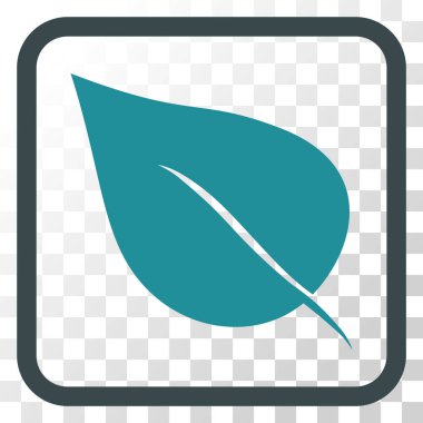 Bitki yaprak vektör simgesi bir çerçeve içinde