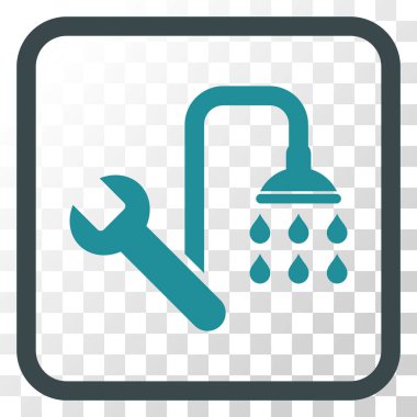 Sıhhi tesisat vektör simgesi bir çerçeve içinde