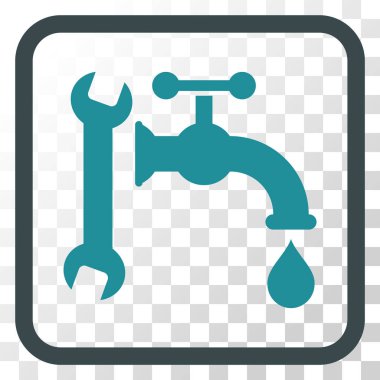 Sıhhi tesisat vektör simgesi bir çerçeve içinde