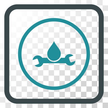 Sıhhi tesisat vektör simgesi bir çerçeve içinde