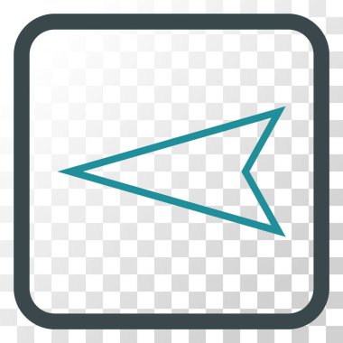 İşaretçi sol vektör simgesi bir çerçeve içinde