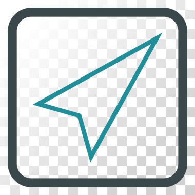 İşaretçiyi doğru yukarı vektör simgesi bir çerçeve içinde