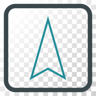 İşaretçi vektör simgesi bir çerçeve içinde yukarı