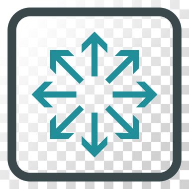 Radyal oklar bir çerçeve içinde simge vektör