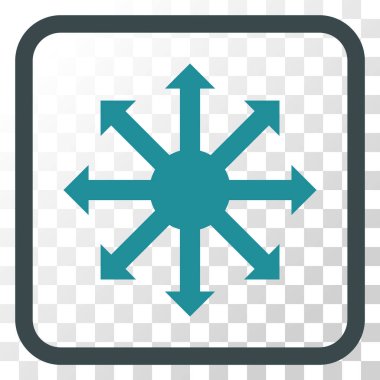 Radyal oklar bir çerçeve içinde simge vektör