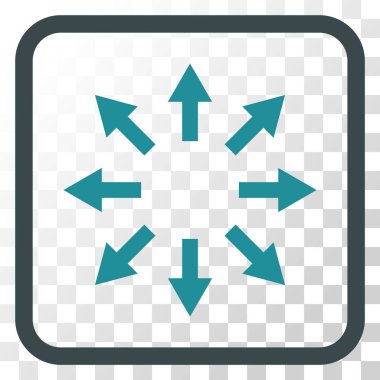 Radyal oklar bir çerçeve içinde simge vektör