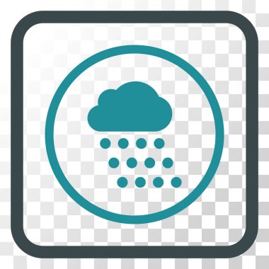 Yağmur bulutu vektör simgesi bir çerçeve içinde