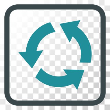 Geri dönüşüm vektör simgesi bir çerçeve içinde