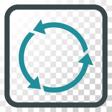 Geri dönüşüm vektör simgesi bir çerçeve içinde