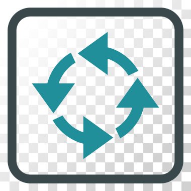 Geri dönüşüm vektör simgesi bir çerçeve içinde