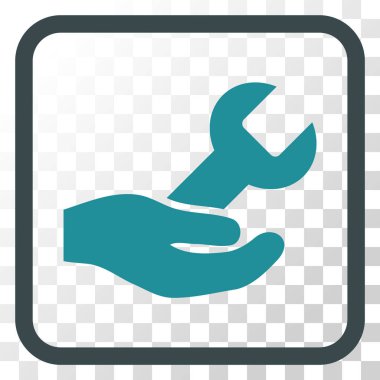 Onarım hizmeti vektör simgesi bir çerçeve içinde