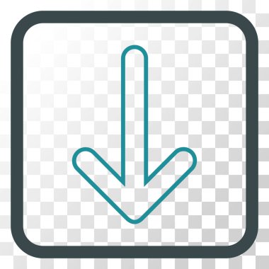 Vektör simgesi bir çerçeve içinde aşağı yönlü ok