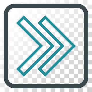 Üst karakter doğru vektör simgesi bir çerçeve içinde