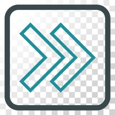 Üst karakter doğru vektör simgesi bir çerçeve içinde