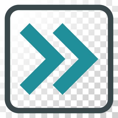 Üst karakter doğru vektör simgesi bir çerçeve içinde