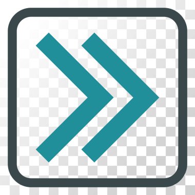 Üst karakter doğru vektör simgesi bir çerçeve içinde