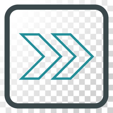 Üst karakter doğru vektör simgesi bir çerçeve içinde