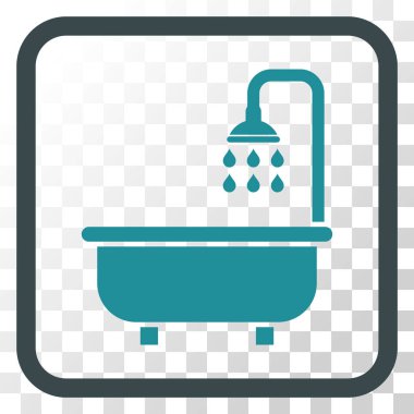 Duş Banyo vektör simgesi bir çerçeve içinde