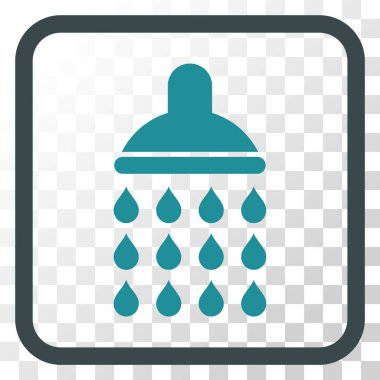 Duş vektör simgesi bir çerçeve içinde