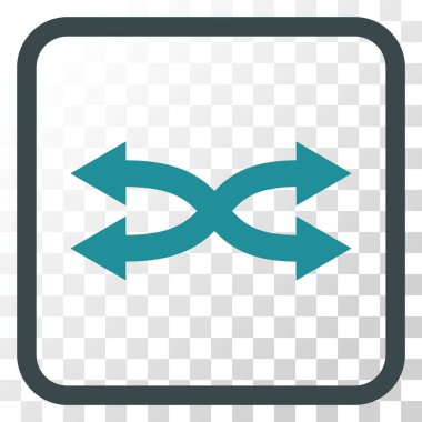 Shuffle okları yatay vektör simgesi bir çerçeve içinde