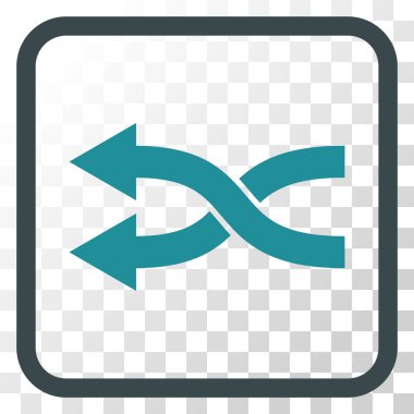 Shuffle oklar sol vektör simgesi bir çerçeve içinde