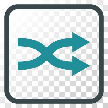 Shuffle okları doğru vektör simgesi bir çerçeve içinde