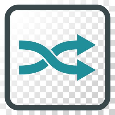 Shuffle okları doğru vektör simgesi bir çerçeve içinde