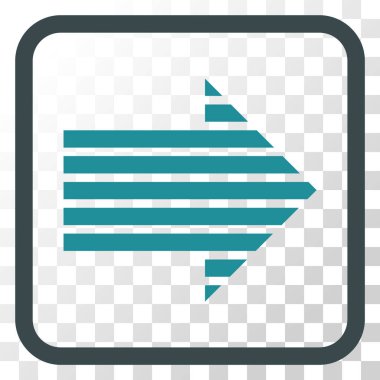 Şerit ok doğru vektör simgesi bir çerçeve içinde