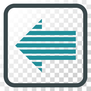 Şerit ok sol vektör simgesi bir çerçeve içinde