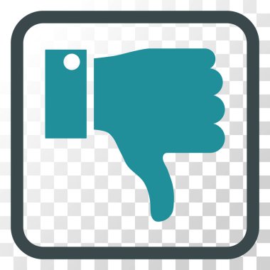 Vektör simgesi bir çerçeve içinde aşağı parmak