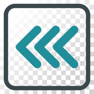 Ok ucu sol vektör simgesi bir çerçeve içinde üçlü